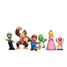 Set 6 Figuras Mario Bross Luigi Peach Yoshi