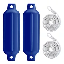 Guardabarros Para Barcos, Parachoques Cuerda Azul G0 Blanca