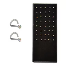 40 Piercing De Nariz Nostril Com Strass Furta Cor Atacado