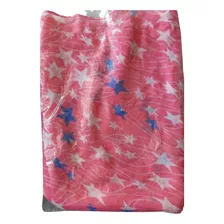 Chalina Pashmina Pañuelo Rosa Grande C/estrellitas Blancas