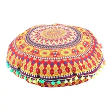 Almohadas De Suelo Indio Mandala Redondo Bohemio Cojines