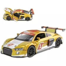 Audi R8 Lms Miniatura Metal Autos Con Luces Y Sonido 1:32