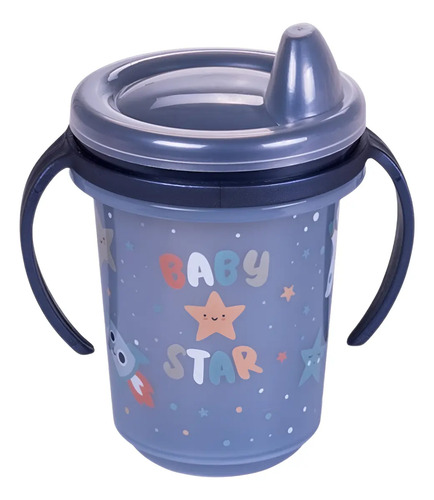 Caneca Infantil Trio Astronauta Com Alça Removível Plasutil Azul-escuro Astronauta