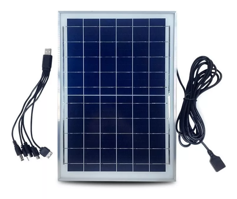 Painel Solar Carregador Celular Placa Portátil Usb 6w 