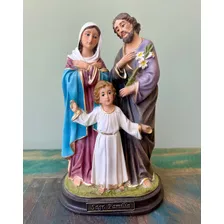 Imagem Sagrada Família Italiana 20cm Resina 