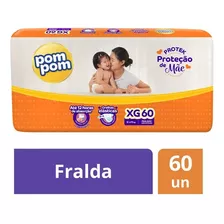 Fralda Pompom Protek Descartável Proteção De Mãe 60 Unidades