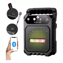 Caixa De Som Led Rádio Suporte Para Celular Kts-1120 Cor Preto