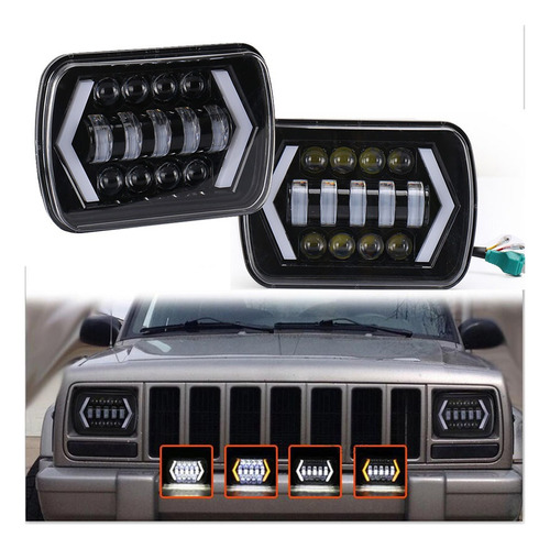 Faro Led Cuadrado De 5x7 Pulgadas Para Jeep Wrangler Yj Foto 4