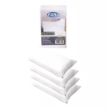 4 Fronhas Capa Protetora De Travesseiro Impermeável Zíper Cor Branco Liso