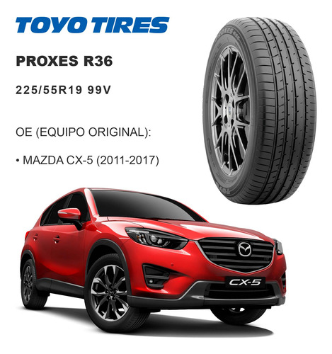 Paquete De 2 Llantas225/55 R19 Toyo Proxes R36 Mazda 99v Cx5  Foto 3