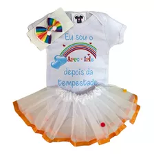 Body Bebê Temático Mesversário Menina + Tule + Laço 