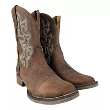 Bota Country Texana Marrom Goyazes Para Cowgirl Palmilha Gel