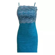 Vestido Fiesta Texturizado Estiliza Figura Con Diseño 