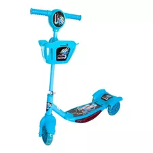 Patinete Infantil Crianças Menino 3 Rodinhas Musical Azul 