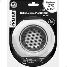 Kit Com 5un Ralo Para Pia Com Borda Inox Cozinha 9cm Ralinho