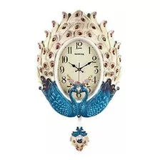 Lafocuse Grandes Relojes De Pared De Pavo Real Azul Turques