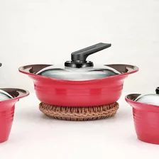 Caçarola Roichen Antiaderente Cerâmico Premium 24cm Vermelho