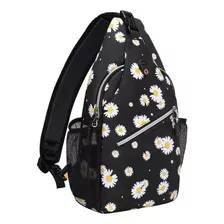 Mochila Para Mujer - Negra/flores Blancas