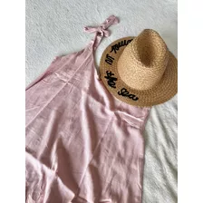 Solero Vestido De Lino Liso Con Spandex Tendencia Verano