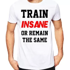 Camiseta Tradicional Branca Academia Train Insane Ref 47