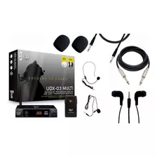Sistema Microfone S/ Fio Headset Lapela Uhf Dylan Udx-03 Pro