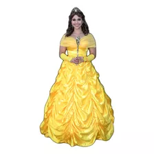 Vestido Da Princesa Bela E A Fera De Luxo Adulto Com Luva