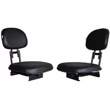 Duas Cadeiras De Barco Giratória Dobrável (preta)