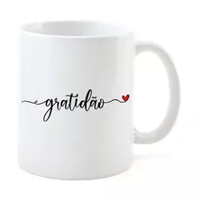 Caneca De Porcelana Branca Gratidão - Mega Oferta!!!