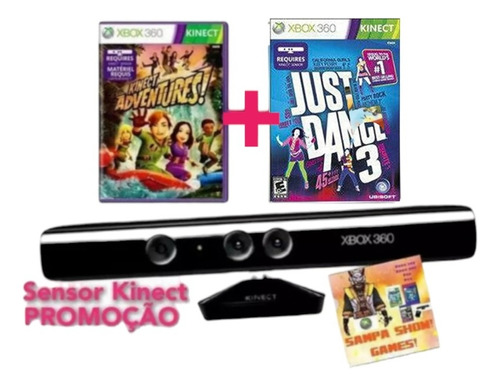 Sensor Kinect  Xbox 360 + Jogos - Promoção 