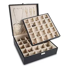 Joyero - Earring Organizer Classic Jewelry Box 50 Slots Dou