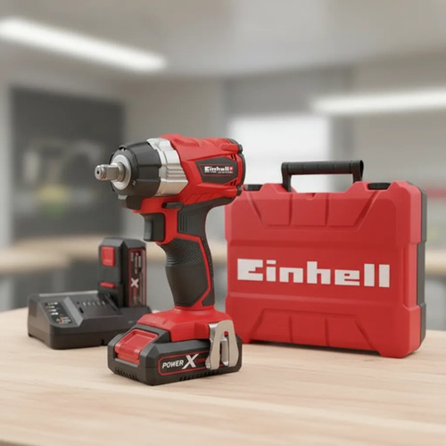 Kit Einhell: Llave Impacto Inalambrica Brushless 215 Nm + Caja Maletín 35x33x12 Cm + Cargador Y Batería 18v 2.5ah