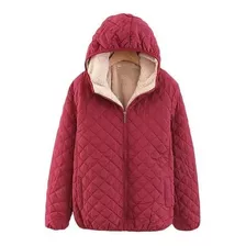 Casaco Feminino Forrado De Lã Inverno Quente Acolchoado Gros