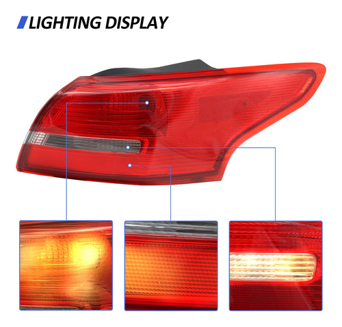 Ensamblaje De Faros Traseros Compatible Con Ford Focus Foto 2