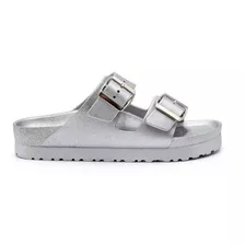 Sandalias Birk Metalizadas Colores Mujer Dama Hebilla Sueco