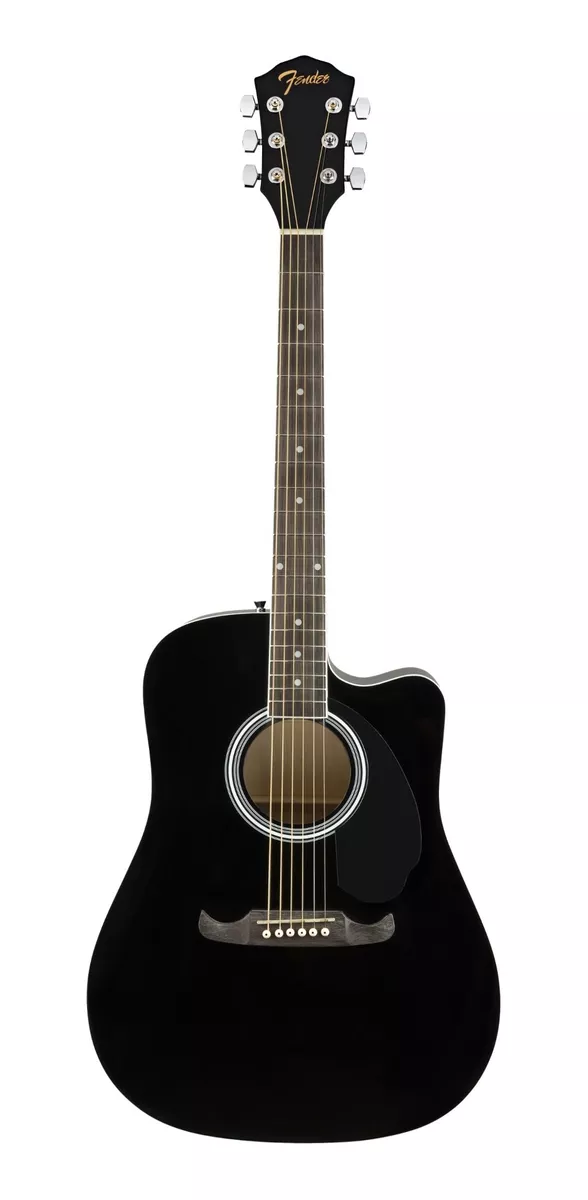 Guitarra Electroacústica Fender Alternative Fa-125ce Para Diestros Black Nogal Brillante