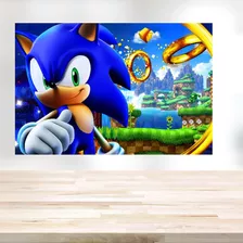 Painel De Festa Grande Sonic Lona 2,0 X 1,5 M