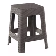 Banqueta Plástico Apilable Banquito Simil Rattan X10 Uni