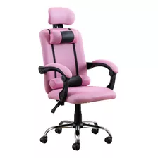 Silla De Escritorio Starway Wl 01 Ergonómica Rosa Con Tapizado De Mesh