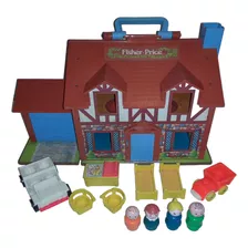 Casita Fisher Price Little People Vintage Con Figuras Y Acce