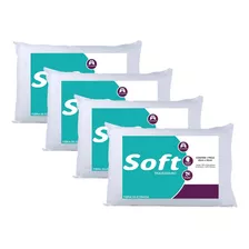 Travesseiro Soft Antialergico Fibra Siliconada Kit 4 Und