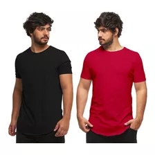 Kit 2 Camiseta Camisa Blusa Oversized Longline Swag