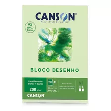 Bloco Canson Desenho Branco A3 200g 20 Folhas