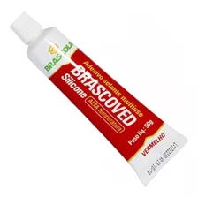 Silicone Acético Brascoved Alta Temperatura Vermelho 50g