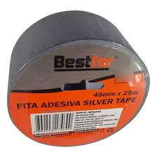 Fita Silver - Tape Reforçada 45 Mm X 25 Mt Cinza Bestfer