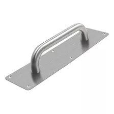 Placa De Aluminio Con Barral Tirador Acero Inox. Rc Color Plateado Liso