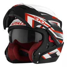 Capacete De Moto Robocop Protork Attack Evo Fosco Cor Preto - Vermelho Tamanho Do Capacete 58