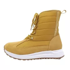 Bota Forrada Neve E Frio Nylon Impermeável Metal Dourado