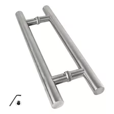 Puxador Inox Escovado Porta Para Aluminio/vidro 43cm Tubular