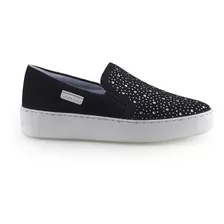 Tênis Bottero Sem Cadarço Slip On Com Strass 340102 Preto