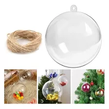 Pack 12 Esferas Acrílico Para Rellenar Y Decorar Navidad 8cm